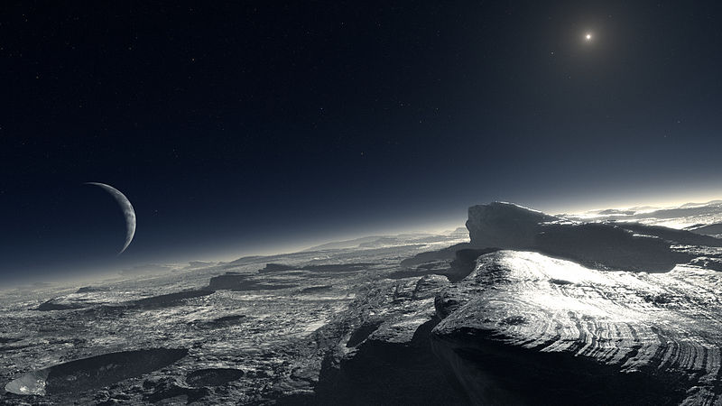 artists interpretation of the surface of Pluto