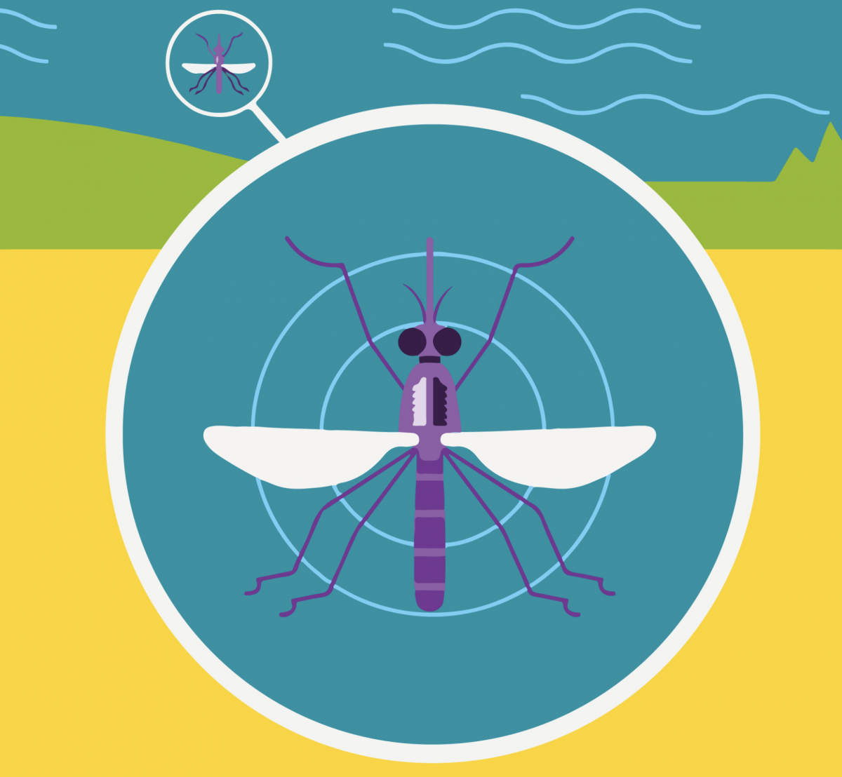 An illustration from the Smithsonian Science for Global Goals Storymap featuring a mosquito