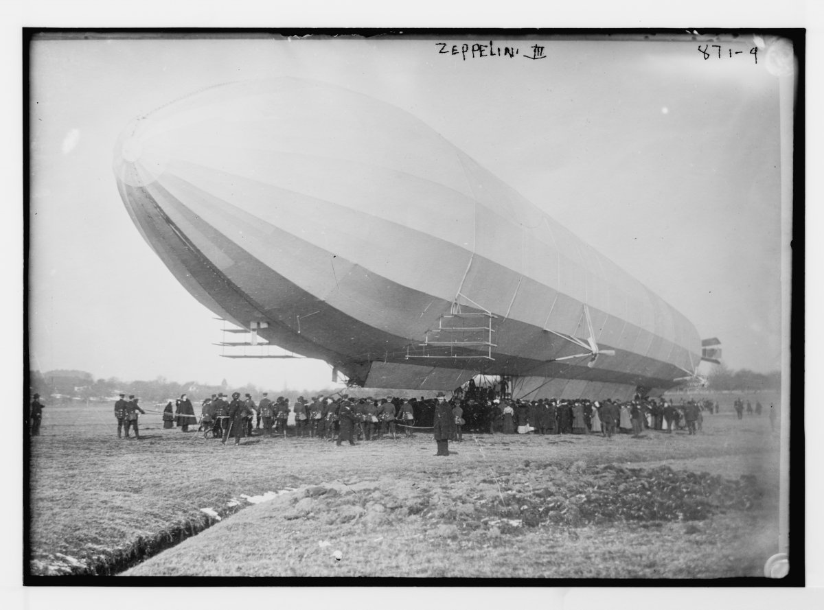 A poster advertising zeppelin travel in German