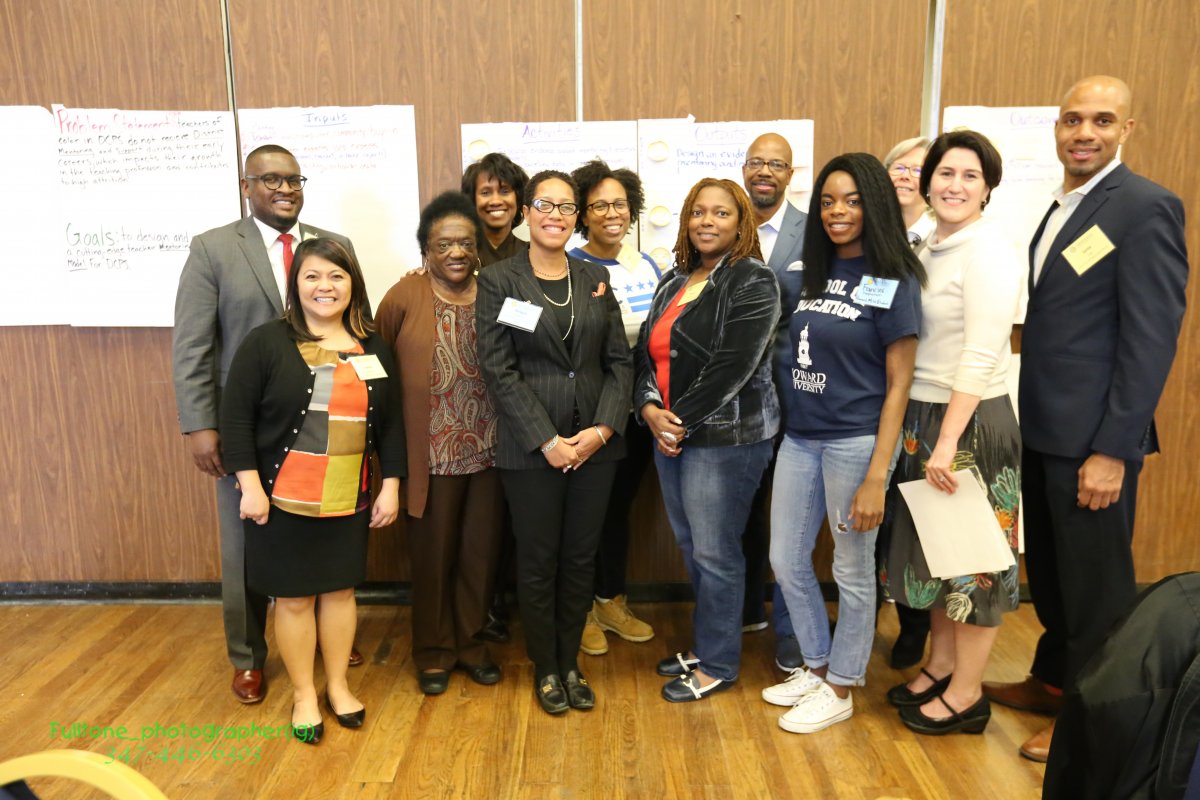 Jonte Lee (right) and DCPS teammates at the Teacher Leadership Summit. Photo Credit: OB Grant, Fulltone Photography