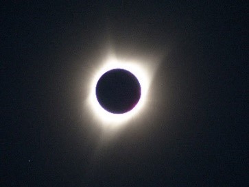 Total Eclipse of sun on dark background of sky 