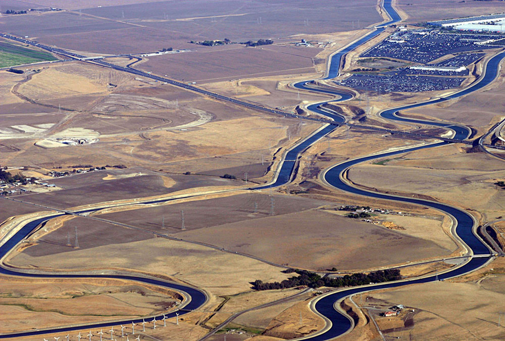 Aerial view of the California Aqueduct
