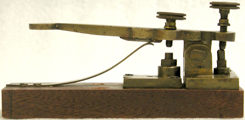 This is a replica of an early telegraph key used by Morse and Vail.