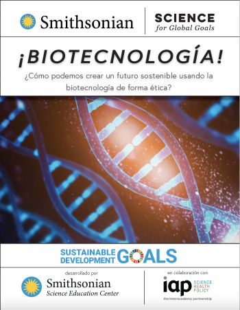 Cover of the Biotechnology guide in Spanish with a DNA double helix 