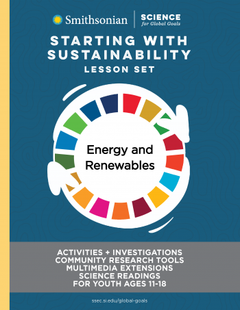 The cover of Starting with Sustainability Lesson Set Energy and Renewables