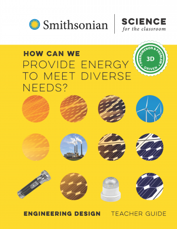 A yellow book cover with images in circles. The images are of a solar panel electric stove burner and lightbulb.