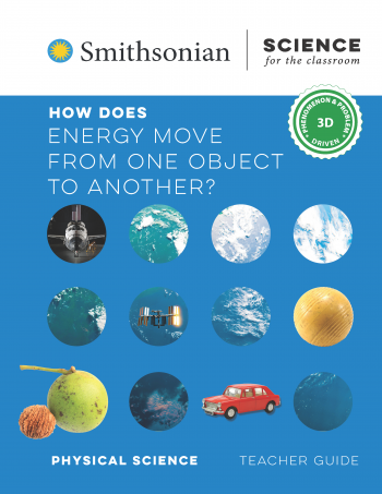 Cover of the grade 4 physical science teacher guide titled How Does Energy Move from One Object to Another?