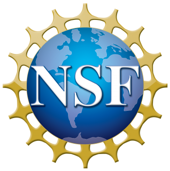 NSF logo of blue globe surrounded by yellow spikes and text that says NSF