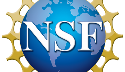NSF logo of blue globe surrounded by yellow spikes and text that says NSF