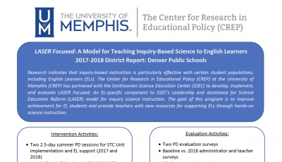 LASER Focused: A Model for Teaching Inquiry-Based Science to English Learners - 2017-2018 District Report: Denver Public Schools