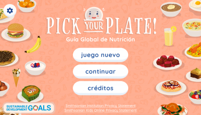 Pick Your Plate! Guía Global de Nutrición title screen