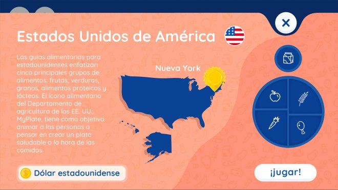 Pick Your Plate! Guía Global de Nutrición country screen