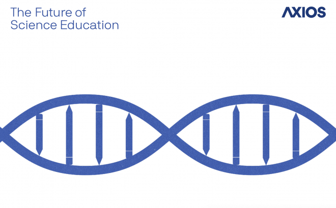 Image of a blue helix on a white background