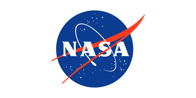 blue circle with red swoosh through it and NASA in white text with a white circle vertical around the a and s.