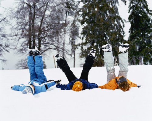 Children enjoying a snow day
